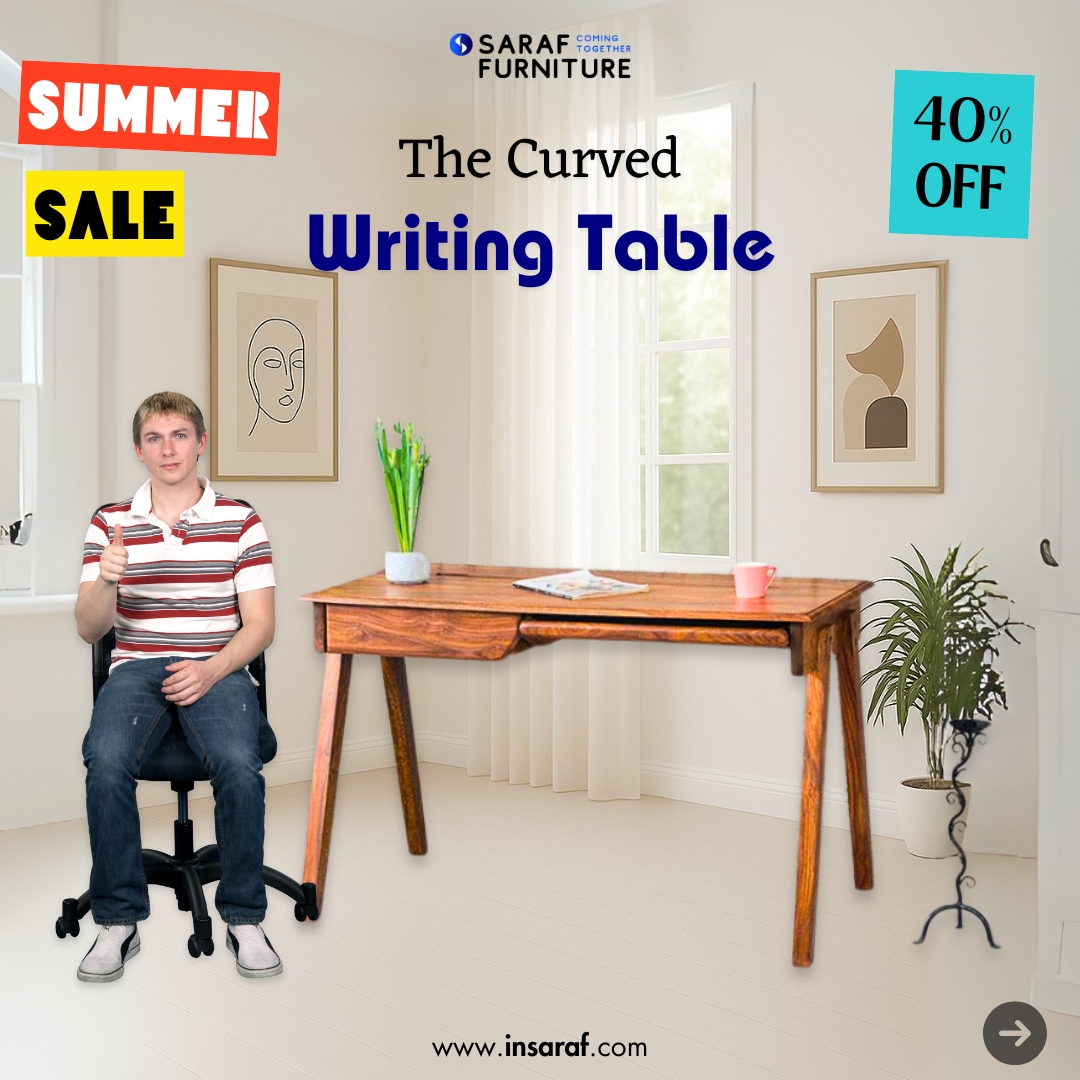 Saraffurniture's tweet image. Final days of the Summer Sale are ticking. Make your workspace as thoughtful as your work. CTA: Style your study.
#WFHIndia #StudyWithSaraf #WritingTable #FurnitureWithSoul #MinimalWorkspaces