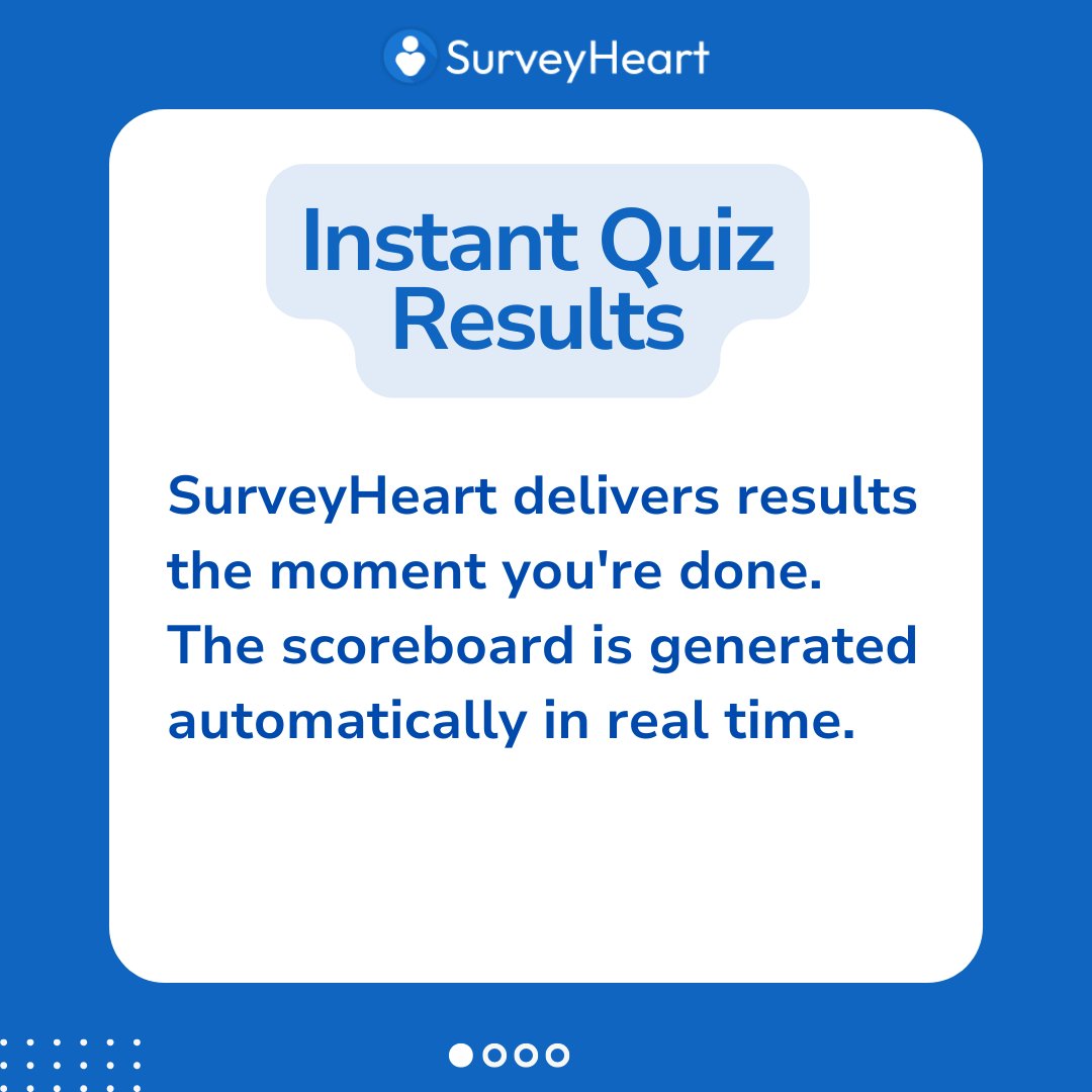 surveyheartapp's tweet photo. Can I view quiz results instantly?
Absolutely!  SurveyHeart auto-displays a scoreboard as soon as the quiz ends.
#SurveyHeart #QuizResults #InstantFeedback #surveyheart #FormBuilder #formsapp #onlineforms #onlinequizzes #onilneformcreationtool https://t.co/FWGM16C8WB