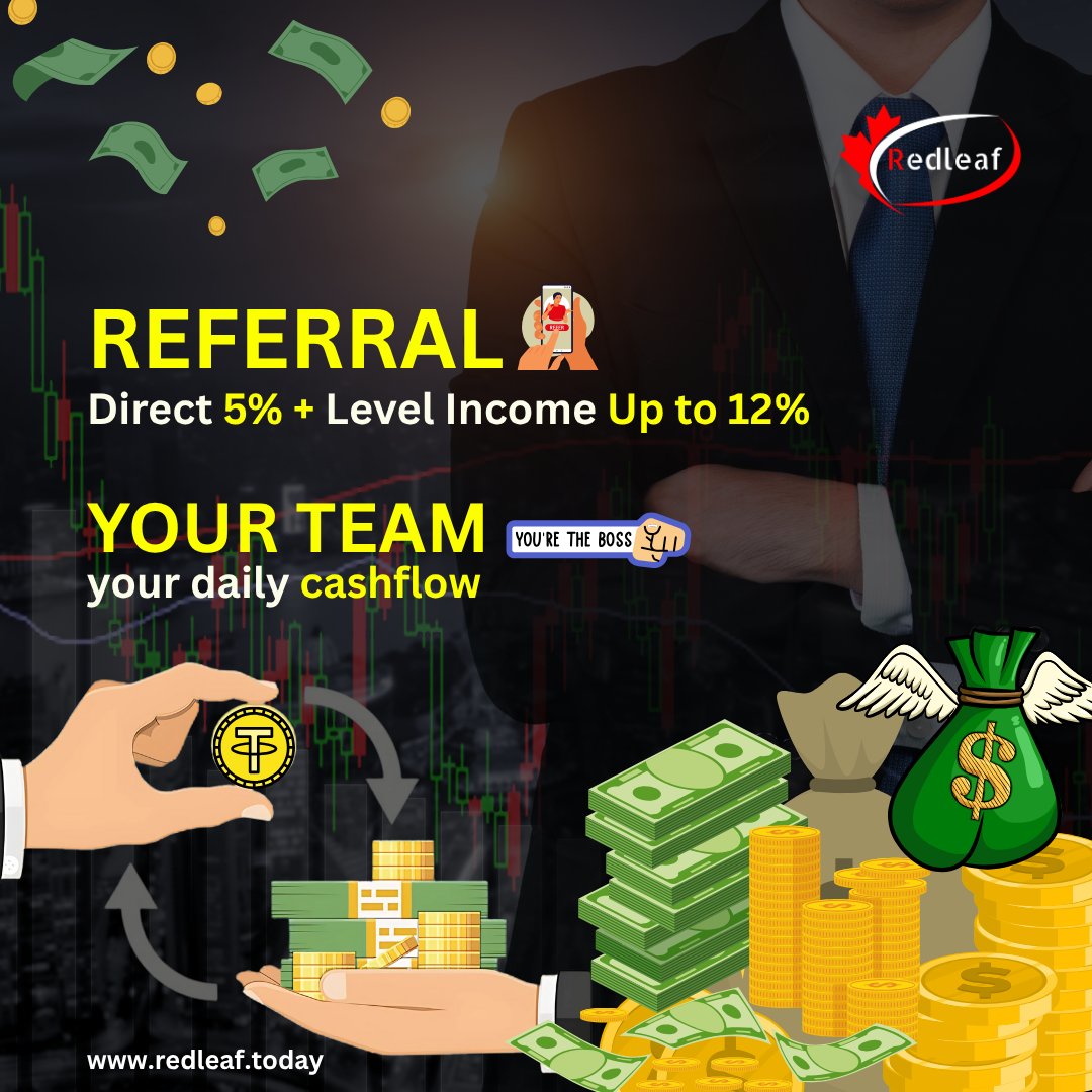 RedleafToday's tweet photo. 🔥 Build a Team. Earn Like a Boss. Get 5% Direct + up to 12% Level Income 📷 Daily cash flow from your growing network. 📷https://t.co/d1E7kwEP65 #TeamIncome #RedLeafPower #SmartCryptoEarning #ReferralEarnings #PassiveCryptoIncome #CryptoIndia 📷 https://t.co/65feb9slHV