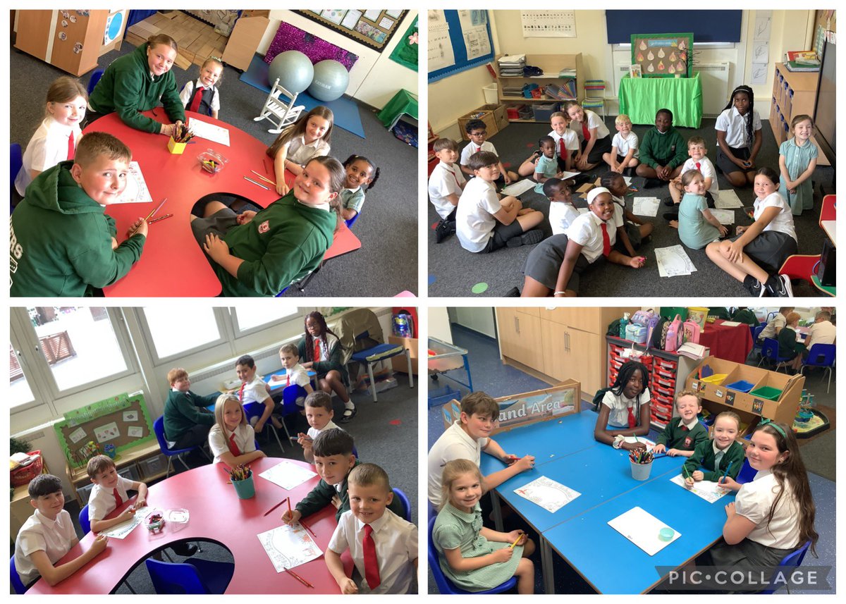 Reception are having a lovely morning colouring with their buddies! ☀️