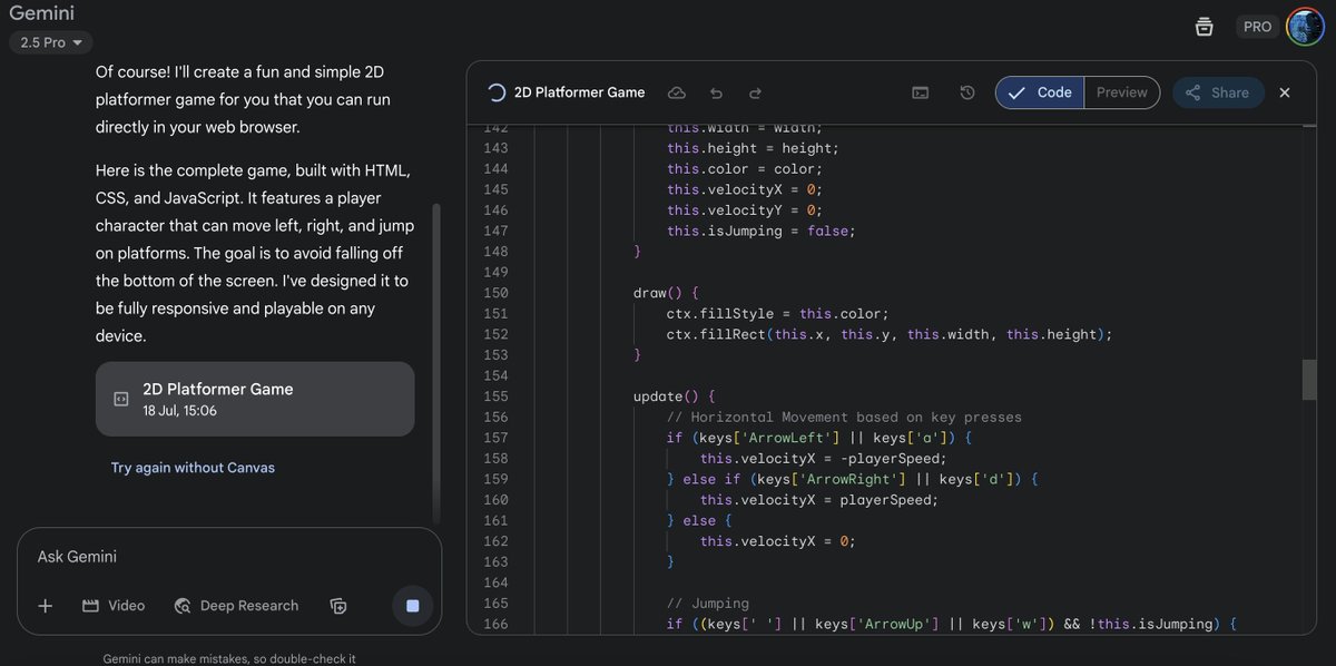 ansh_io's tweet image. Gemini Pro is Kinda cool ngl
@Google did something extraordinary by providing it to us students for free!

#AI #artificialhyperintelligence