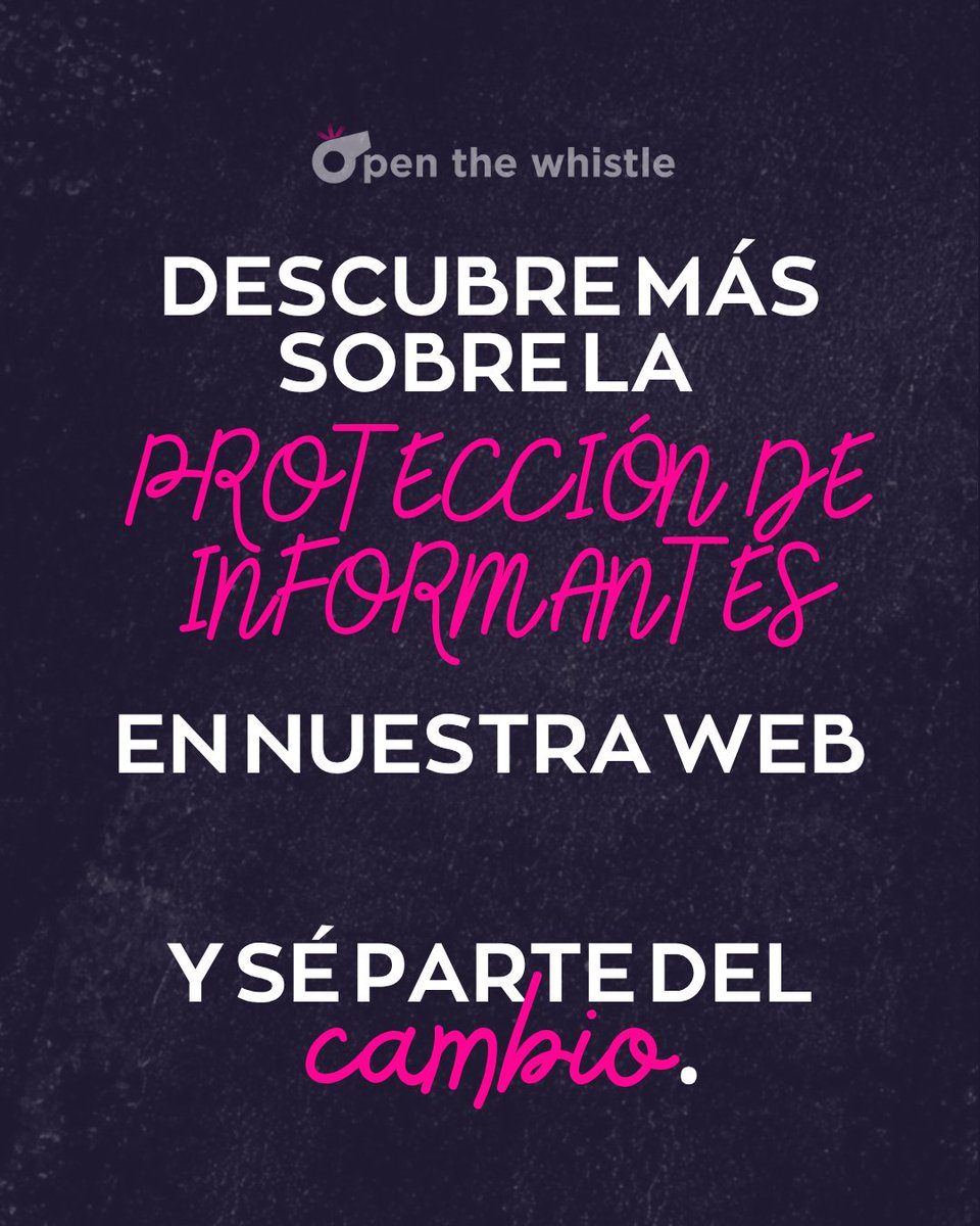📌 ¿Alguna vez te has preguntado qué significa la protección de las personas informantes? 🤔

🗣️ Se trata de alzar la voz para proteger el interés público, prevenir daños y exigir responsabilidades.

Lee más en🔗 openthewhistle.eu

#OpenTheWhistle #Whistleblowing