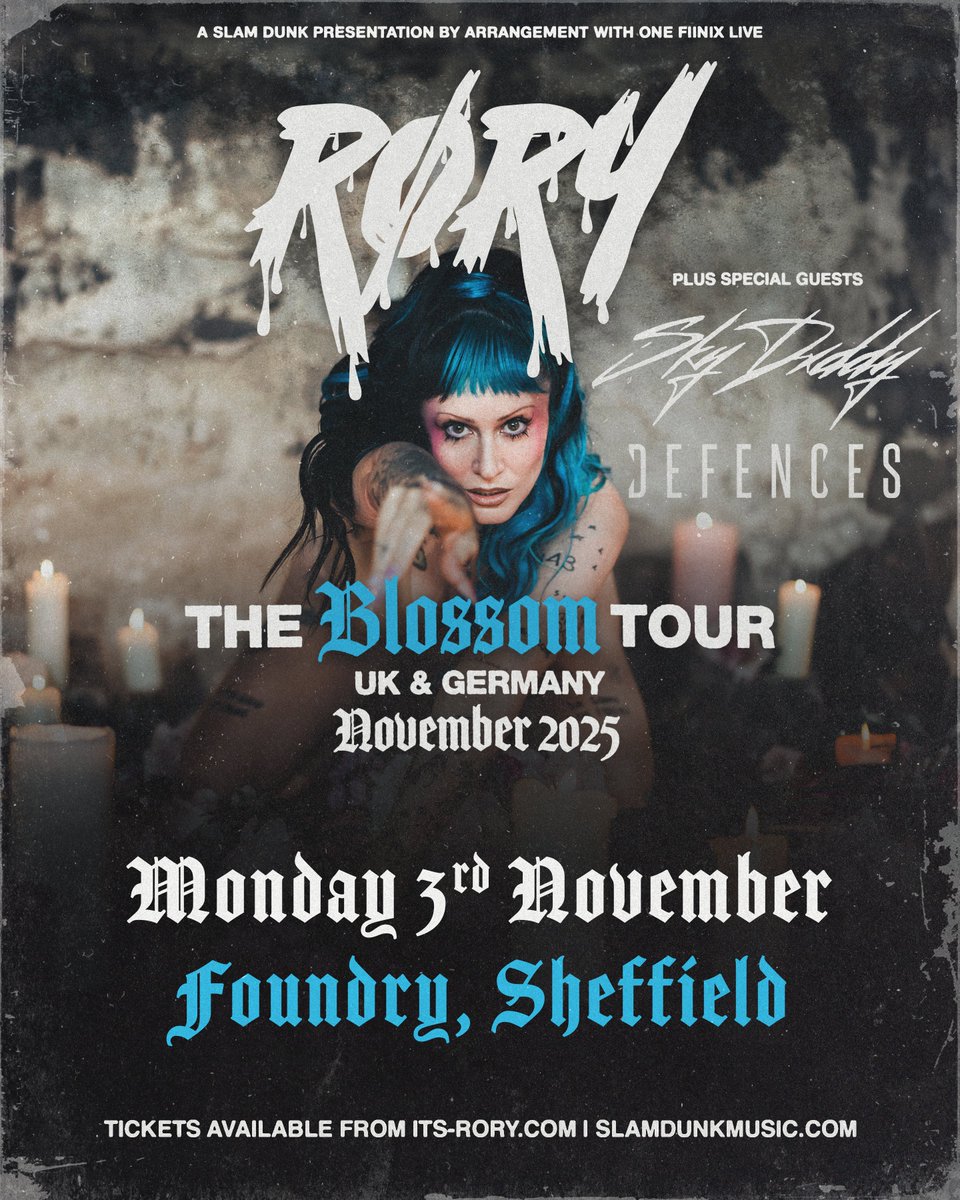 slamdunkpresent's tweet image. Supports added! @skydxddymusic and @DefencesUK join @its_R_O_R_Y at @Foundrysu in Sheffield on Monday 3rd November. Tickets are selling fast for this one so be sure to book soon!
🎫: slamdunkmusic.seetickets.com/event/rory/fou…