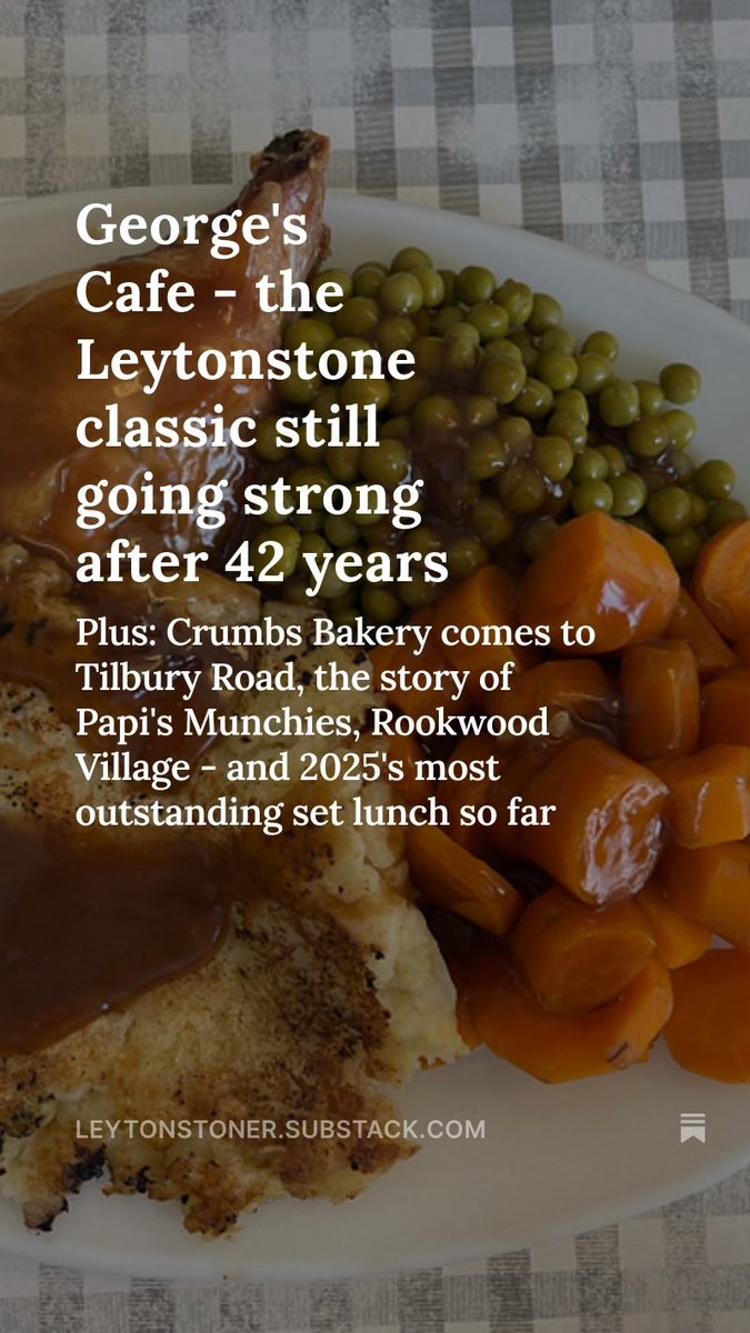Also in today’s issue: another artisan bakery is coming to Leyton’s Tilbury Road, the story of Papi’s Munchies at iconic E11 pub the North Star, and an outstanding set lunch at Kokin in Stratford 

open.substack.com/pub/leytonston…