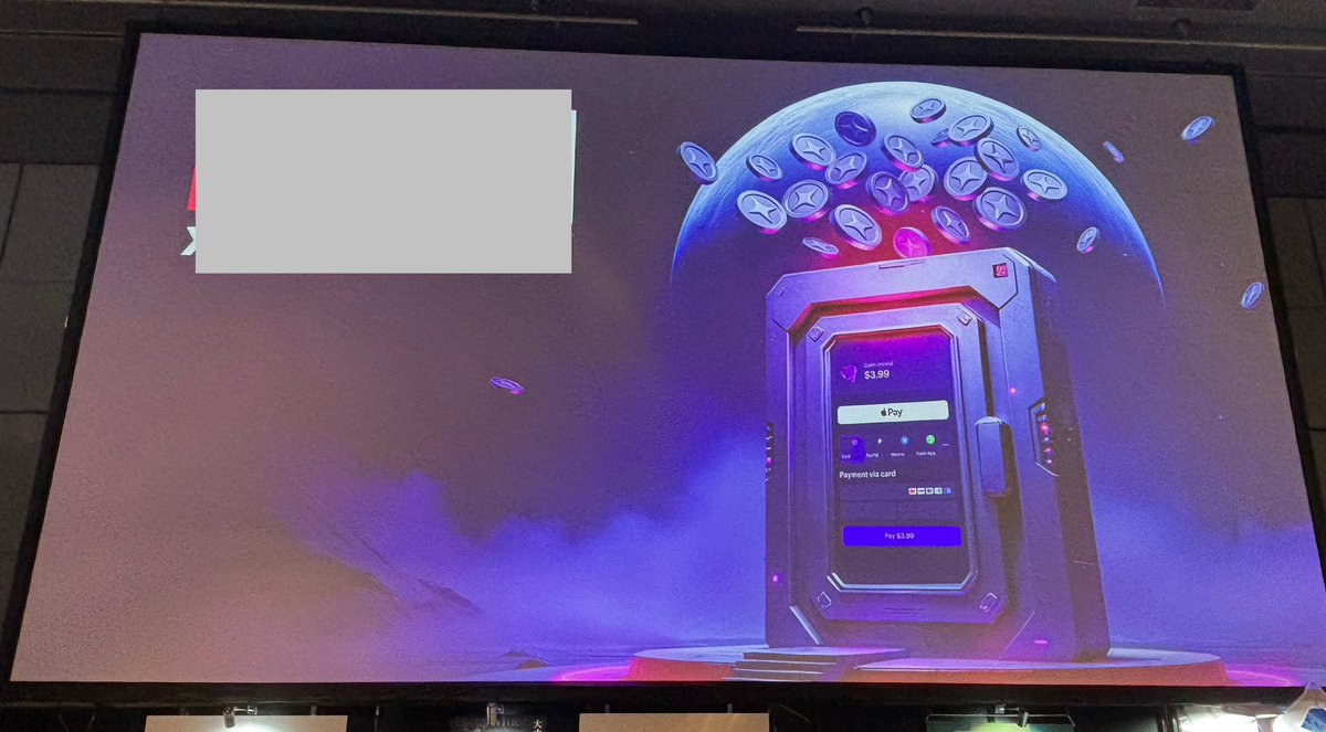 Imagine having enough money to sponsor *most* games events… and then rocking up with this genAI junk image as your asset to show a crowd of developers.