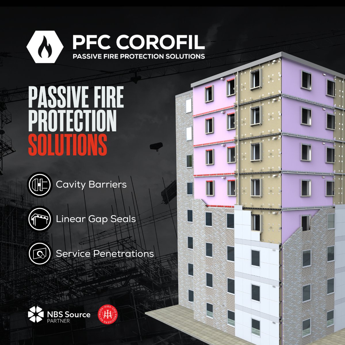 High performance passive fire solutions for all applications in one place. 

 • Cavity Barriers 
 • Linear Gap Seals 
 • Service Penetrations 

Visit the PFC Corofil website to find out more.

#Construction #architect #FireSafety
