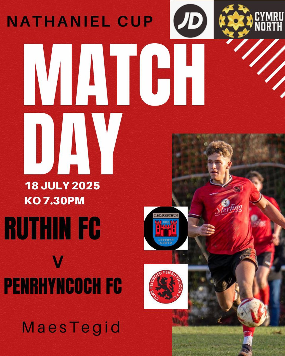 Penrhyncoch FC 🏴 (@penrhyncochfc) on Twitter photo It’s Match Day 🙌
📆 Friday 18th July 2025
👊 <a href="/RuthinTownFC/">Ruthin Town FC</a> (A)
🏆 Nathaniel MG Cup R1
🏟️ Maes Tegid, Bala
⏰ KO 7:30pm
Safe journey to all supporters making the trip up 🚌 🙌
#Roosters
🔴⚫️ It’s Match Day 🙌
📆 Friday 18th July 2025
👊 <a href="/RuthinTownFC/">Ruthin Town FC</a> (A)
🏆 Nathaniel MG Cup R1
🏟️ Maes Tegid, Bala
⏰ KO 7:30pm
Safe journey to all supporters making the trip up 🚌 🙌
#Roosters
🔴⚫️