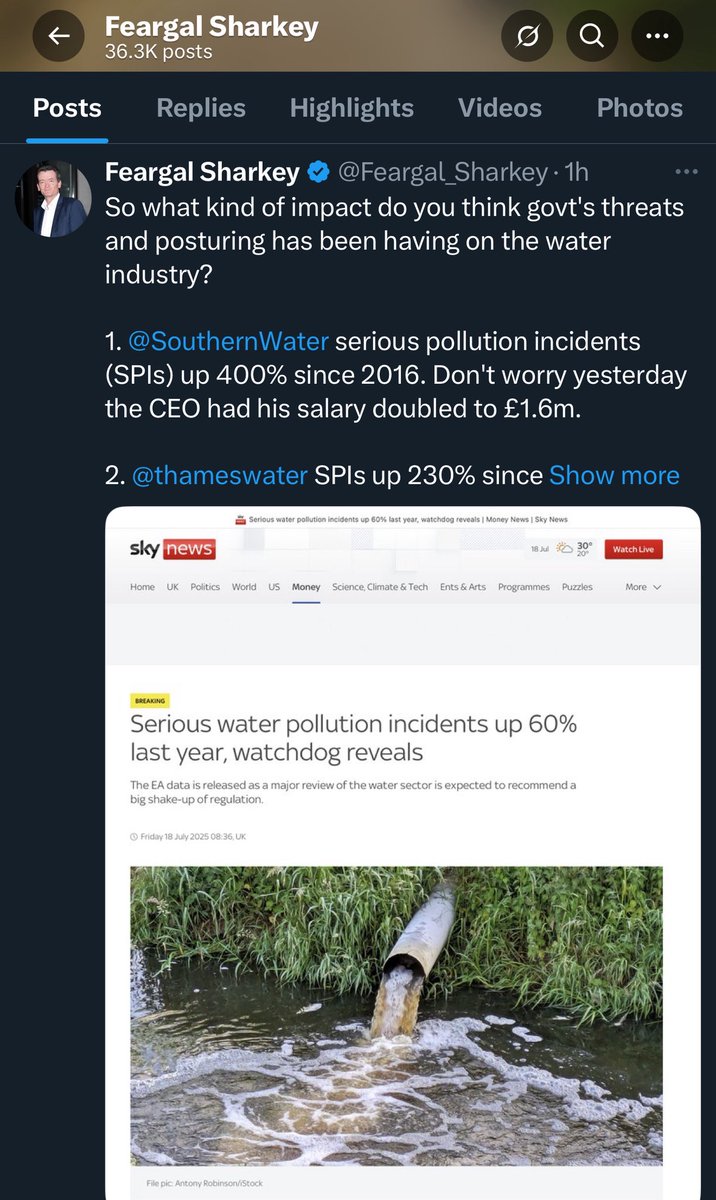 nigelhart (@nigelhart) on Twitter photo Hands up who is in awe of the brilliant lobbying by <a href="/Feargal_Sharkey/">Feargal Sharkey</a> for proper stewardship of our water sources against the excesses and failures of the water industry?
🙋🏻♂️
Thank you!
Read <a href="/RobGMacfarlane/">Robert Macfarlane</a> “Is a river alive” if you want to know why it is so important Hands up who is in awe of the brilliant lobbying by <a href="/Feargal_Sharkey/">Feargal Sharkey</a> for proper stewardship of our water sources against the excesses and failures of the water industry?
🙋🏻♂️
Thank you!
Read <a href="/RobGMacfarlane/">Robert Macfarlane</a> “Is a river alive” if you want to know why it is so important