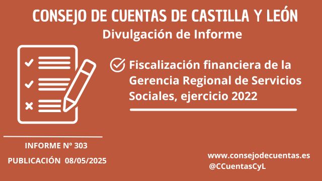 Consejo de Cuentas de Castilla y León (@ccuentascyl) on Twitter photo Hoy divulgamos el informe de fiscalización de la Gerencia Regional de #ServiciosSociales de Castilla y León <a href="/jcyl/">Junta de Castilla y León</a> Hoy divulgamos el informe de fiscalización de la Gerencia Regional de #ServiciosSociales de Castilla y León <a href="/jcyl/">Junta de Castilla y León</a>