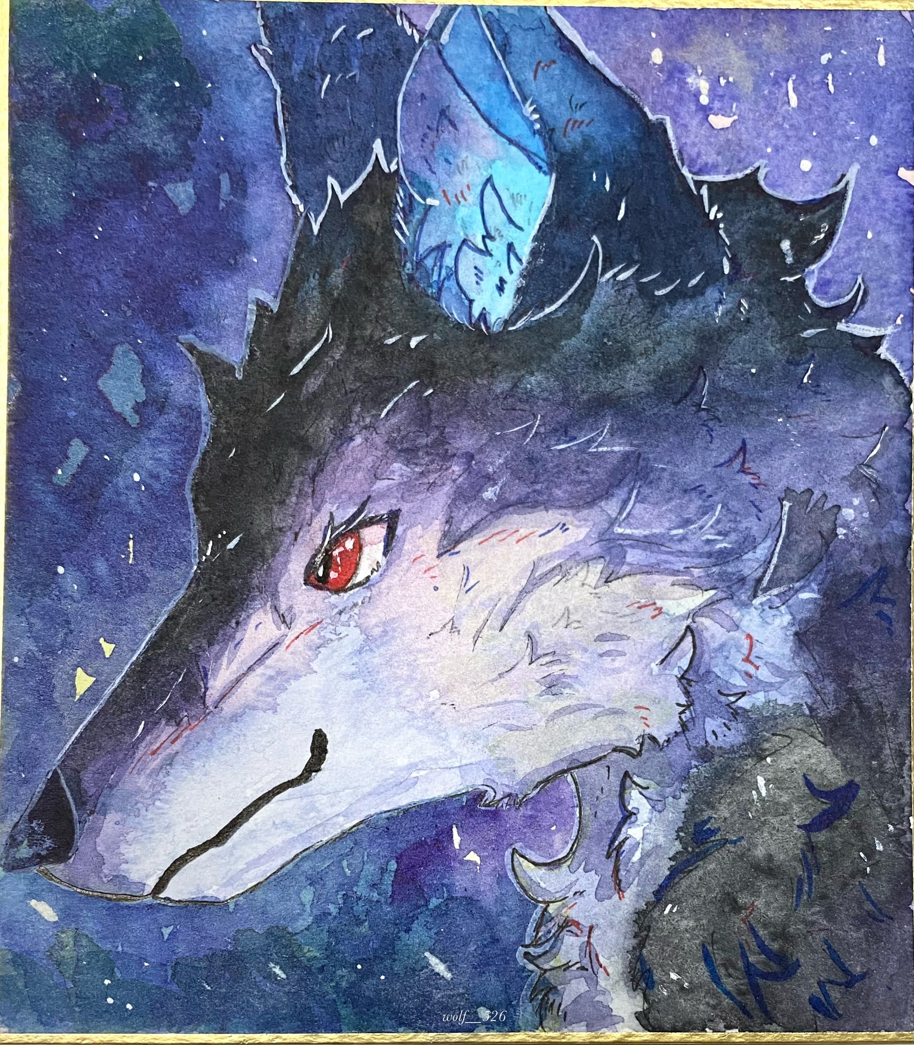 水彩画 原画 オオカミ ヴォルフ🐺 on X: 
