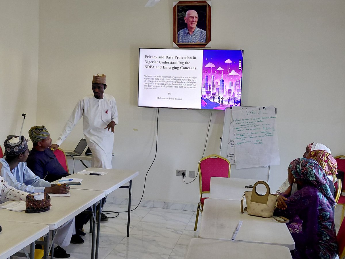 a_sabo12's tweet image. Ongoing: Day-2 of the Digital Rights training for Civil Society Organizations in Kano organised by @ICTAdvocates with support of @APC_News. Mohd Bello discussing with the participants Privacy and Data Protection (NDPA and Other Related Issues) @YZYau @ChiromaHope @iam_otarion
