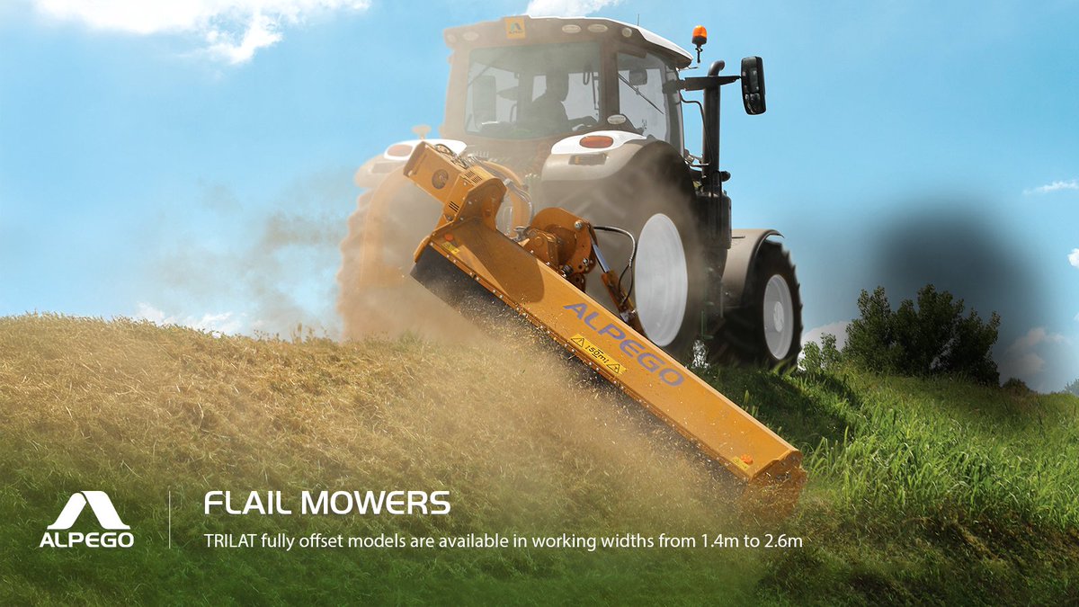 Could an <a href="/AlpegoUK/">Alpego UK</a> TRILAT  Flail Mower come in handy on your farm?👀 

With its hydraulically adjustable angle and offset, it is built for versatility. Whether you're tackling steep banks, trimming hedgerows or managing ditches, it's adaptable. 

ow.ly/P4uX30sO68c