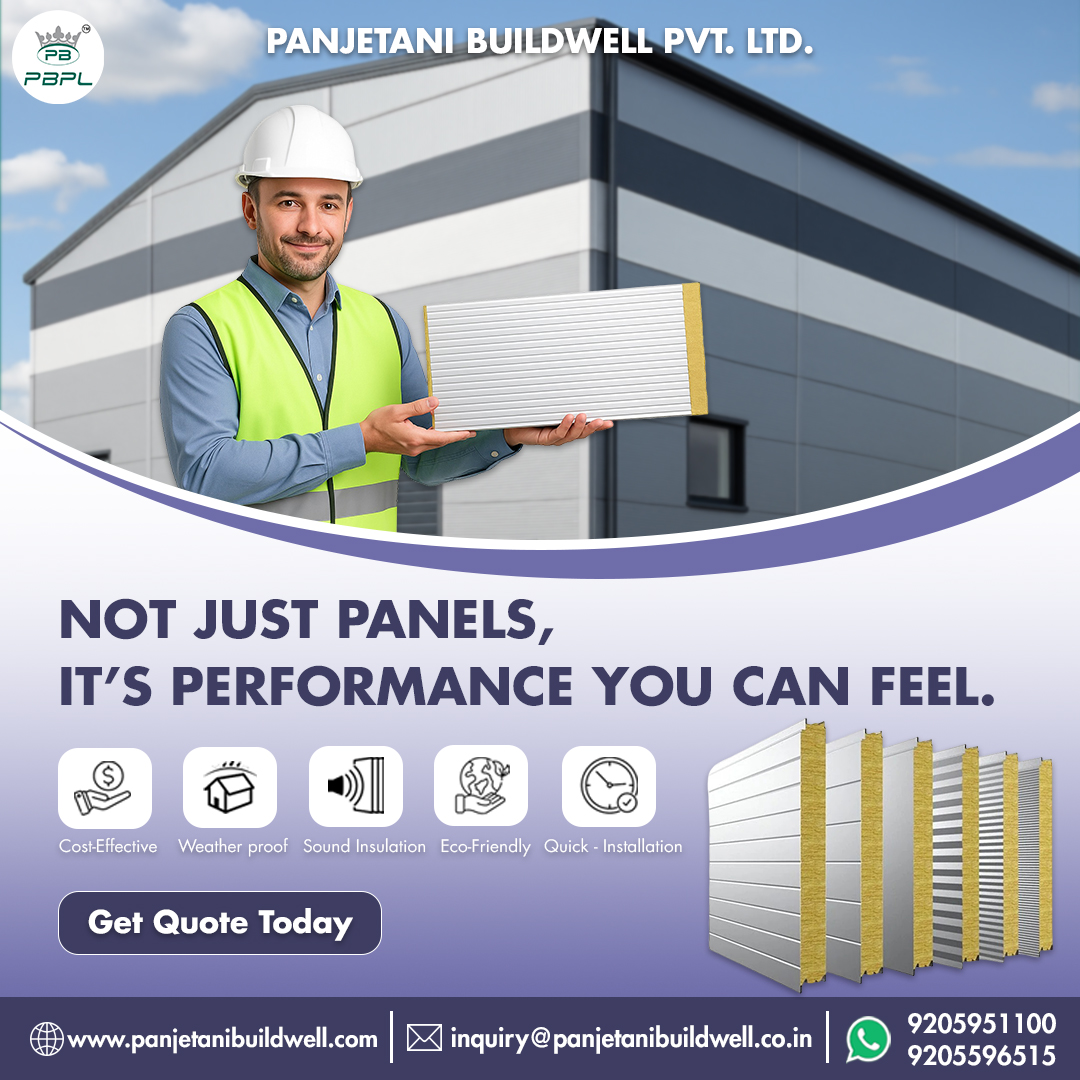 🚧 Upgrade your construction game with premium PUF Panels by Panjetani Buildwell Pvt. Ltd.
🔹 Weatherproof
 🔹Cost-effective
 🔹Quick installation
 🔹Sound &amp; heat insulation
📞 Call or WhatsApp us for pricing &amp; delivery.
 #PBPL