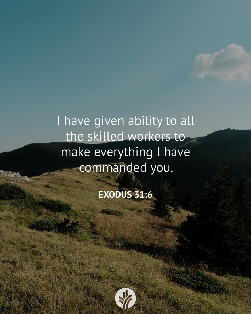 Connect with God through today’s devotional! 
odbm.org/en/devotionals…

📖 Read: Exodus 31:1-6

🙏 Receive: "Holy God, I look to You to choose and equip the people needed in my life, my church, and in my place of work."

❓Respond: How have you seen God gift people to do His work?
