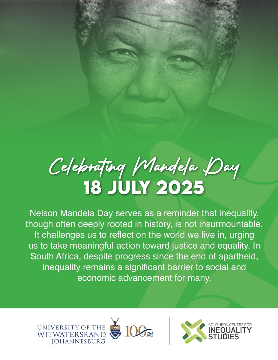 Wits_SCIS's tweet image. Today, we celebrate the legacy of Nelson Mandela, a symbol of peace, justice, and hope. Happy #MandelaDay!
#SCIS #WITSforgood