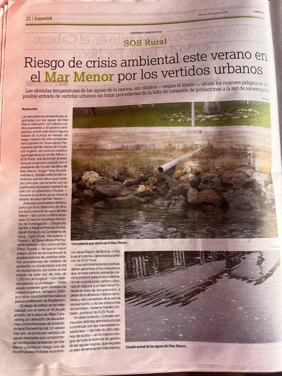 Ya que misteriosamente la noticia ha desaparecido de la web de <a href="/diariolaopinion/">La Opinión de Murcia</a> 
laopiniondemurcia.es/comunidad/2025…

Pongo la imagen del periódico, antes de que los recojan todos... 
Debe de ser vergonzoso someterse a tanto..
<a href="/Tomy_Rohde/">Tom</a>