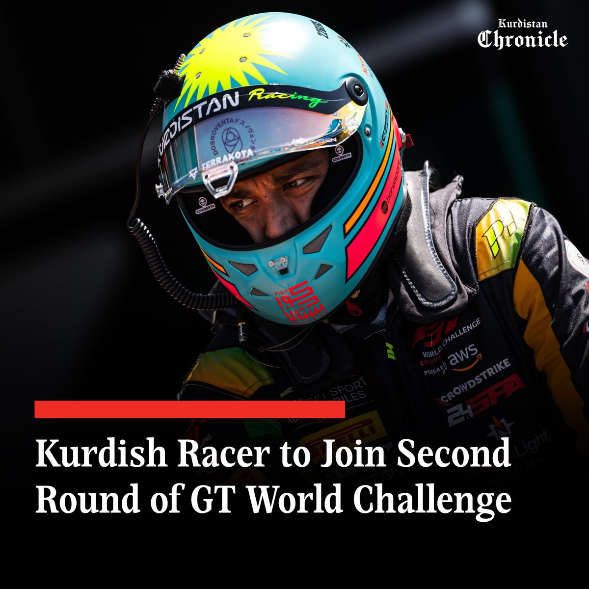 KrdChronicle's tweet image. Isaac Tutumlu, a Catalan driver of Kurdish heritage, will take part this coming weekend with the Kurdistan Racing Team in the second round of the GT World Challenge Europe Sprint Cup, which will be held in Italy.
Read more: kurdistanchronicle.com/babat/4044