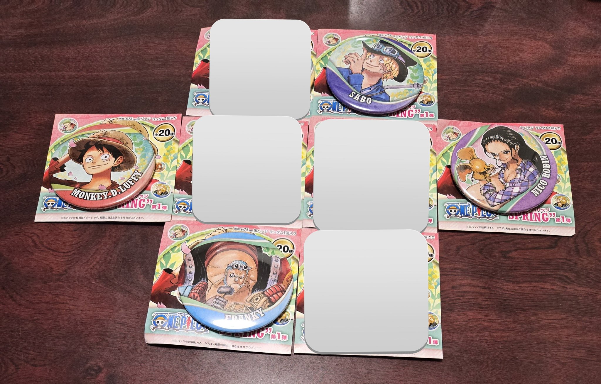 ONE PIECE オールフェイス缶バッジミートザワンピース　ロビン　フランキー ワンピース ONE PIECE最強トリオBIG缶バッジ ブルックロビン