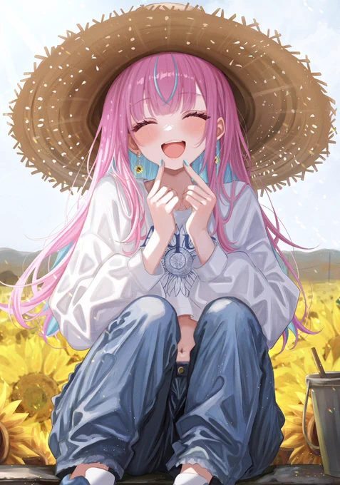 向日葵とあくたん #あくあーと