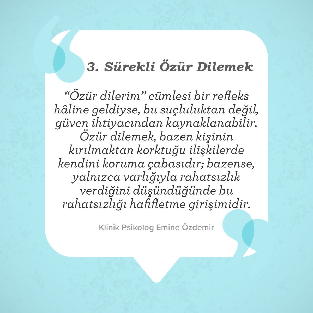 PskEmineOzdemir's tweet photo. Travma bazen günlük davranışlarımızdaki sessiz tepkilerle kendini gösterir. 

Hangi tepki olursa olsun travma tepkilerinin temel amacı, bizi hem bedensel hem de duygusal olarak korumaktır. Bu tepkilerin bir kısmı otomatik, bir kısmı ise zamanla öğrenilmiştir. Ancak hepsinin ortak noktası, değiştirilebilir olmalarıdır. 

İlk adım, bu tepkileri fark etmektir. Sonraki adım ise onları dönüştürmektir. 

İyi haber şu ki: “Nöroplastisite” sayesinde beyin yeni yollar öğrenebilir. Yani değişim her zaman mümkündür.