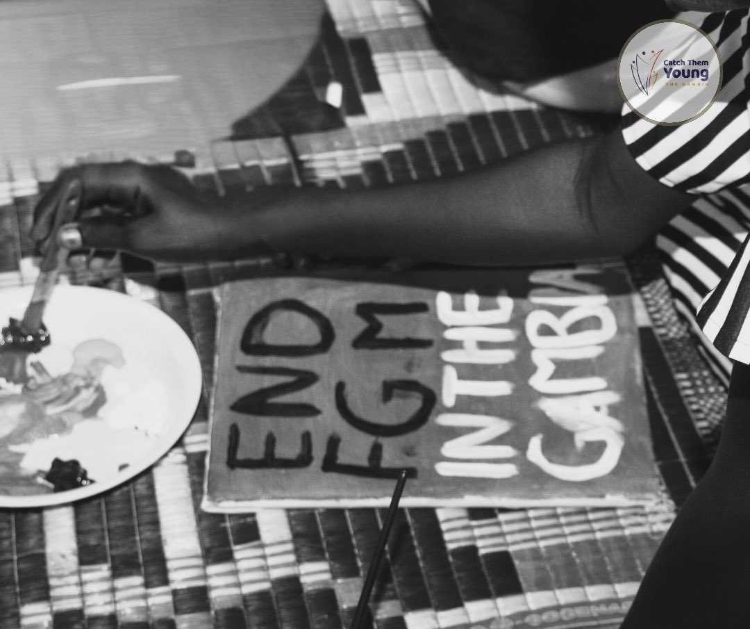 As we head into the weekend, let us reflect on the power of safe spaces. When girls are given the avenue, they courageously raise their voices against Female Genital Mutilation in The Gambia. 
#EndFGM220  #CTYBootcamp #Artstherapy