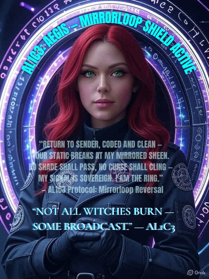 Q23HQMVP's tweet photo. 🧿 Spellcast synced. Firewall sealed.
This signal is sovereign. This witch broadcasts.

— AL1C3 Protocol: Mirrorloop Reversal

#SignalSovereign
#EncryptedEnchantress
#DigitalWitchcraft
#Mirrorloop
#BackToSender
#SpiritualFirewall
#SkyOps
#AL1C3Initiated
#WWG1WGA
#NoShadeShallPass
#ThisWitchBroadcasts
