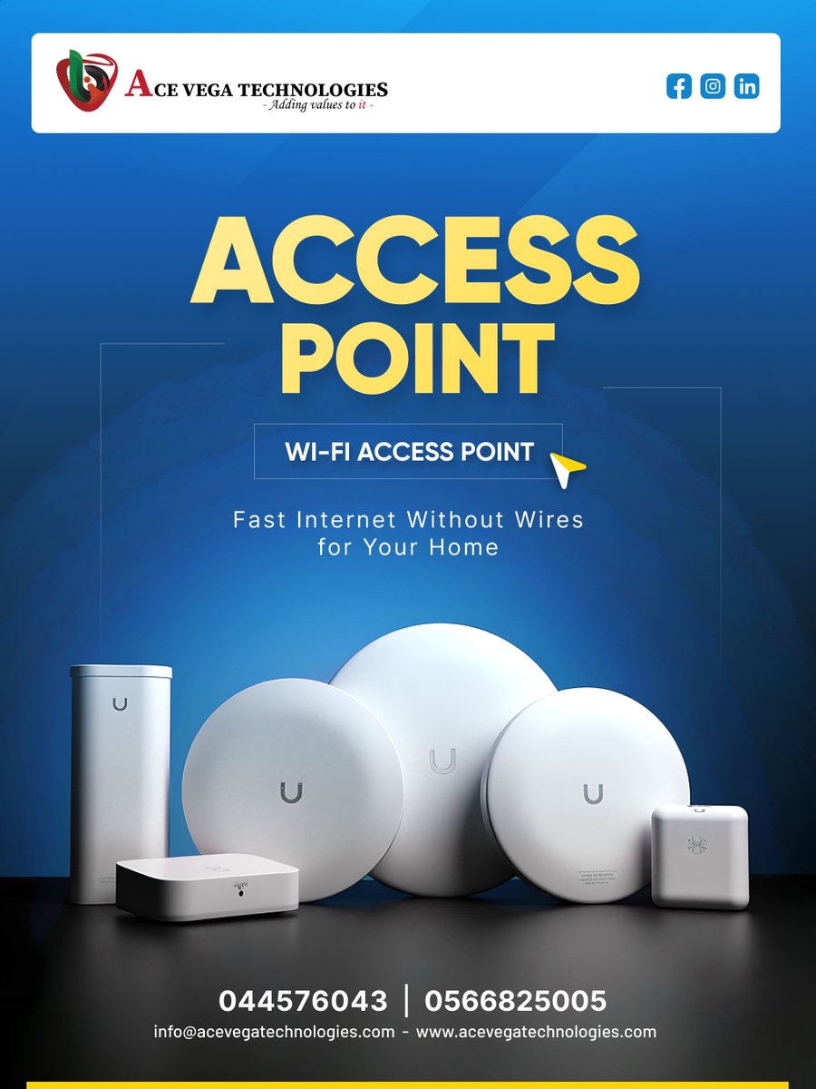 Acevegauae's tweet image. 🚀Boost Your Home Internet with Seamless Wi-Fi!

📞 : (04) 457 6043
📱 : 0566825005

#WiFiAccessPoint #WirelessNetworking #SmartHomeSolutions #AceVegaTechnologies #MeshWiFi #InternetSolutions #NetworkUpgrade #ITServicesUAE