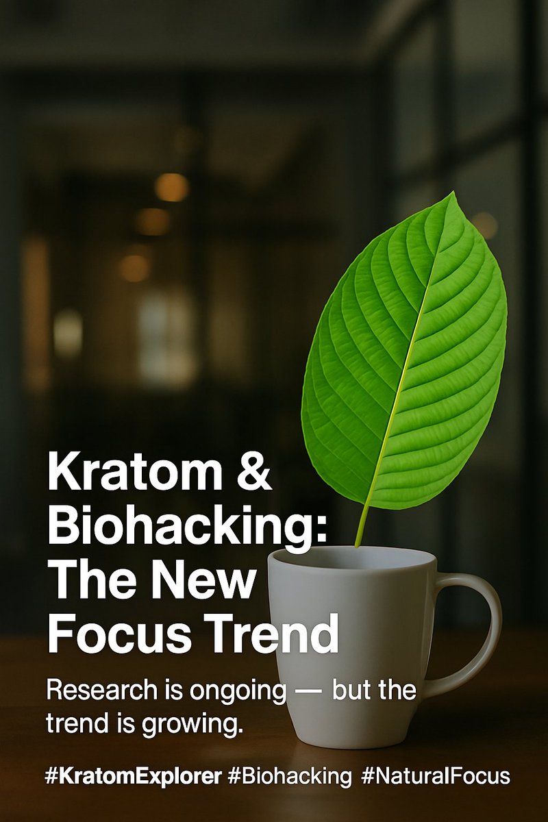 KratomExplorer's tweet image. 🌿 Kratom &amp;amp; Biohacking: The New Focus Trend
Young professionals are turning to biohacking to boost energy and focus.
White vein kratom is gaining traction as a natural alternative to coffee or synthetic nootropics.
⚠️ Research is ongoing — but the trend is growing
#KratomExplorer