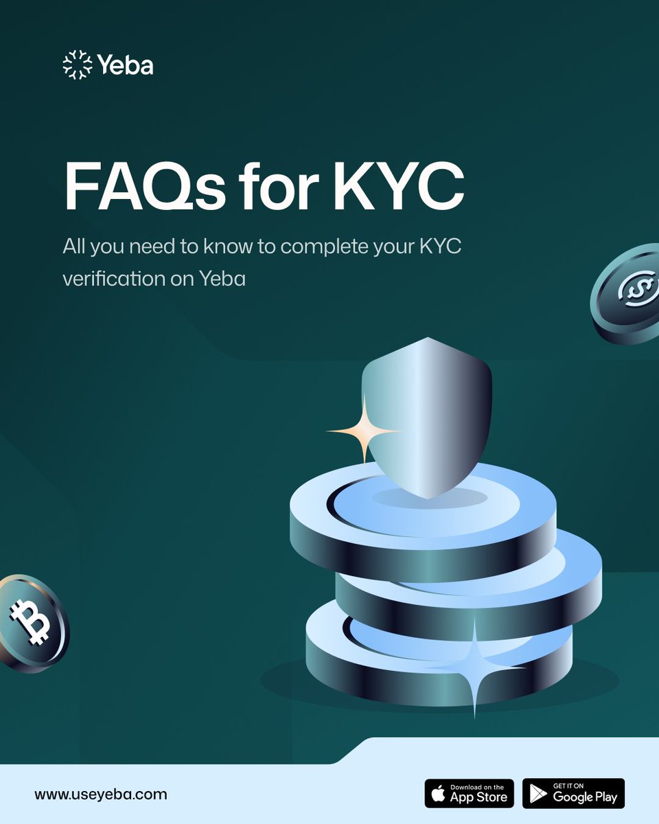 yebatech's tweet photo. We have curated answers to some of your frequently asked questions about KYC Verifications. 
Got more questions? Drop them in the comments or send them to us via DM. 

Download and Use Yeba: https://t.co/AmMya7Mknu

#Yeba #YebaApp #UseYeba #kycverification #FAQS https://t.co/3uM0w0a0KS