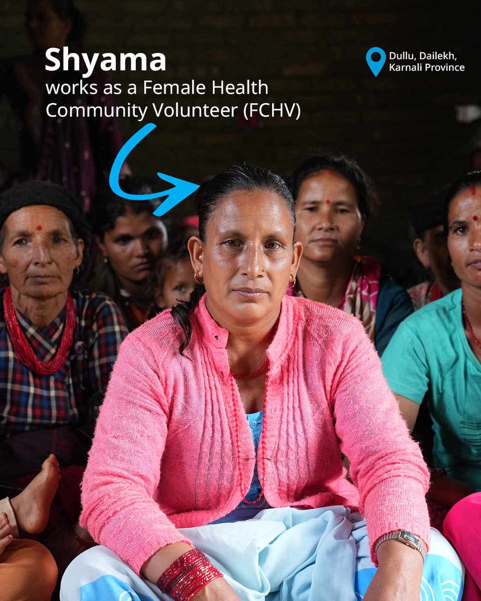 UNICEFROSA's tweet image. Meet Shyama, a Female Community Health Volunteer from Karnali Province, Nepal.
She's making a difference in the lives of pregnant women, mothers and children. How?
Swipe to find out.
