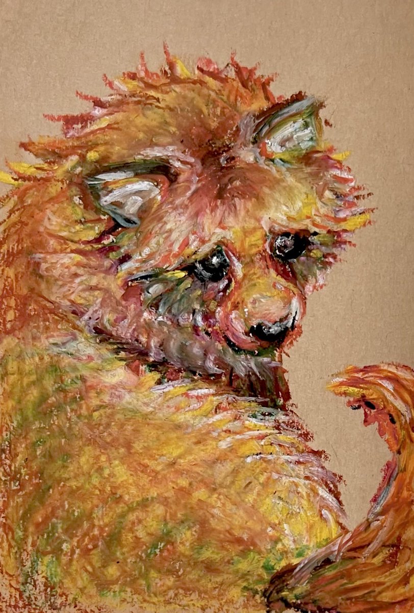 ┈┈┈┈┈┈┈┈┈┈┈┈

「母を離れて」

親元を離れる子タヌキをオイルパステルで描きました。
この不安と寂しさでいっぱいの表情を見て、必死に追い出す母タヌキも最後は何を思うんでしょう…。

┈┈┈┈┈┈┈┈┈┈┈┈┈┈
#アートクレヨン #動物画