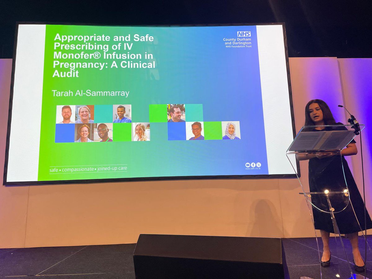 Great North Pharmacy Research Collaborative (@gtnorthpharmres) on Twitter photo 🎓 Next, Tarah Al Sammarray from <a href="/CDDFTNHS/">County Durham and Darlington NHS Foundation Trust</a> presents her work - ‘Appropriate and Safe Prescribing of IV Monofer® Infusion in Pregnancy: A Clinical Audit’
#GNPRCC2025 🎓 Next, Tarah Al Sammarray from <a href="/CDDFTNHS/">County Durham and Darlington NHS Foundation Trust</a> presents her work - ‘Appropriate and Safe Prescribing of IV Monofer® Infusion in Pregnancy: A Clinical Audit’
#GNPRCC2025