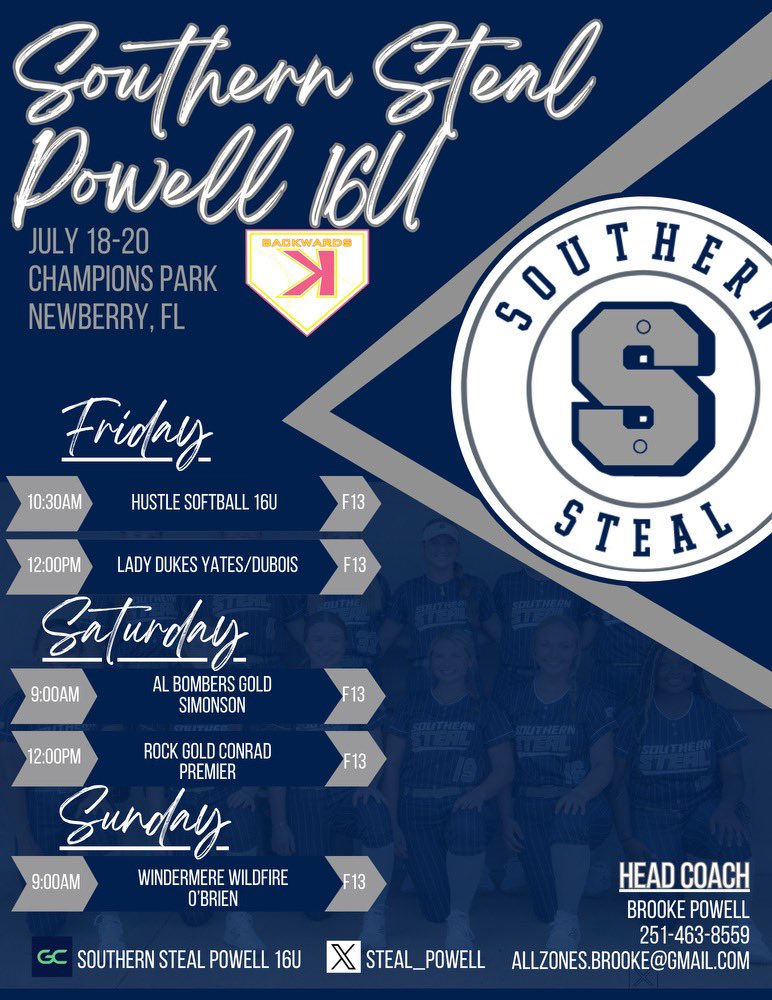 JaceeBowers's tweet image. Looking forward to being back on the field with this team and coaches in Newberry, Fl!
@Steal_Powell @sissydunn4 @DHScoachjones_ @lbpowell12 @ExtraInningSB @BaynesCoach @AndyLeeNWF @kellyhorne31 @AuburnSoftball @KellyBrookins @JMUSoftball @CommodoreBuc @GatorsSB @FSU_Softball