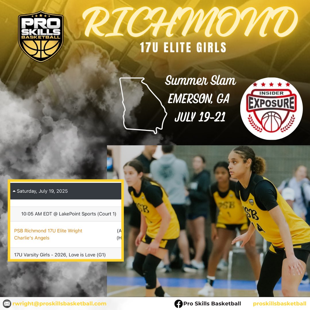 Pro Skills Richmond (@psbrichmond) on Twitter photo ✔️War Games VICTORY Game 1: 60-35!
➡️Next games are today at 12:50pm & 3pm Ct. 5. Part of our Summer Slam schedule has also been released.
🗣️Coaches, you don’t want to miss this talented group! <a href="/InsiderExposure/">InsiderExposure</a> <a href="/ballislifewbb_/">Ballislife Womens Basketball</a> <a href="/PGHVirginia/">Prep Girls Hoops Virginia</a> <a href="/raweternal8/">Rasheed Wright</a> ✔️War Games VICTORY Game 1: 60-35!
➡️Next games are today at 12:50pm & 3pm Ct. 5. Part of our Summer Slam schedule has also been released.
🗣️Coaches, you don’t want to miss this talented group! <a href="/InsiderExposure/">InsiderExposure</a> <a href="/ballislifewbb_/">Ballislife Womens Basketball</a> <a href="/PGHVirginia/">Prep Girls Hoops Virginia</a> <a href="/raweternal8/">Rasheed Wright</a>