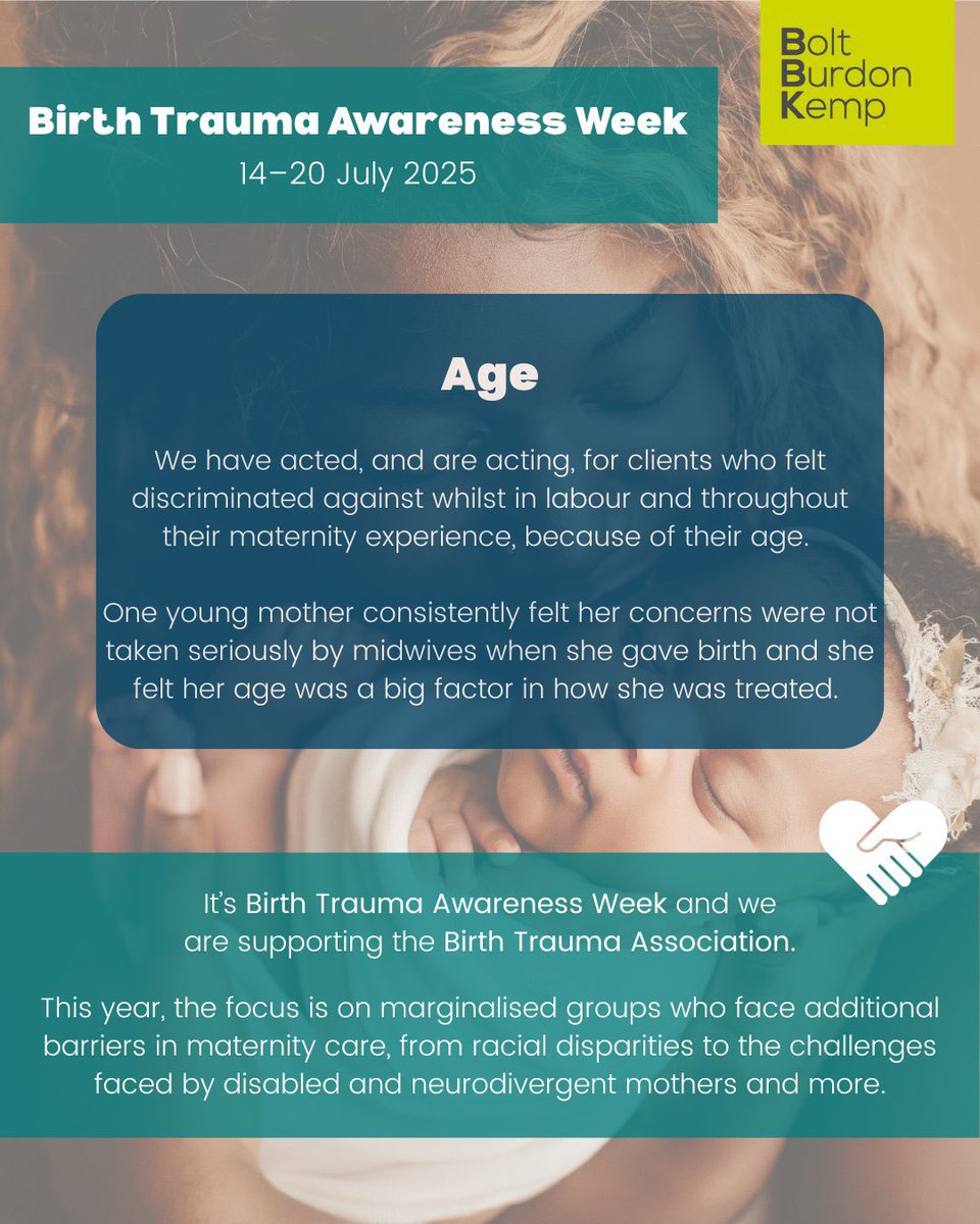 Women's Health - Bolt Burdon Kemp (@womenshealthbbk) on Twitter photo Age can impact how mothers are treated. This Birth Trauma Awareness week we are supporting <a href="/BirthTrauma/">BirthTrauma</a> to support the important message that mothers, no matter their age, have to be listened to. Read more here:
tinyurl.com/4dwek7v8
#BTAW2025
<a href="/BoltBurdonKemp/">Bolt Burdon Kemp</a> Age can impact how mothers are treated. This Birth Trauma Awareness week we are supporting <a href="/BirthTrauma/">BirthTrauma</a> to support the important message that mothers, no matter their age, have to be listened to. Read more here:
tinyurl.com/4dwek7v8
#BTAW2025
<a href="/BoltBurdonKemp/">Bolt Burdon Kemp</a>