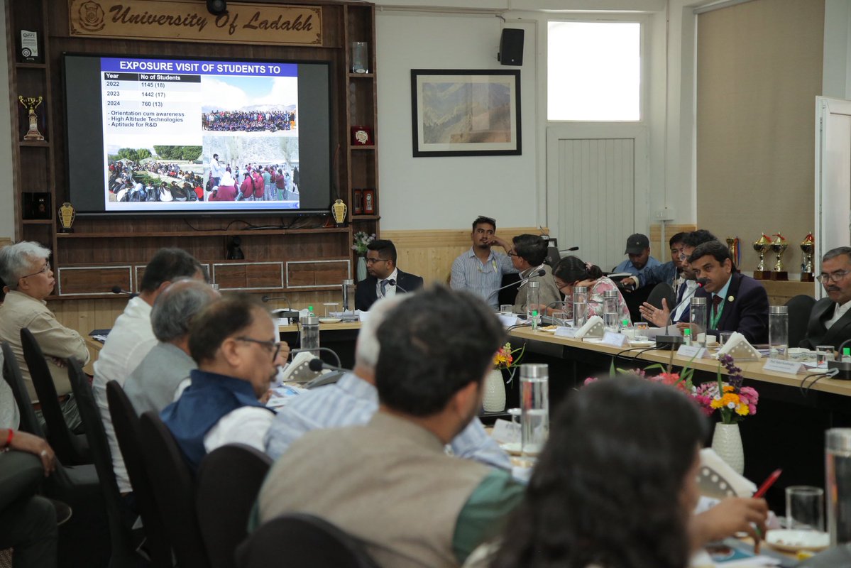 DRDO_India's tweet image. Parliamentary Standing Committee on Education, Women, Children, Youth, and Sports held an interaction with officials of DIHAR, DRDO during their on-spot study visit to Leh, Ladakh. The Committee was briefed by the Director and senior officers of DIHAR on various initiatives aimed…