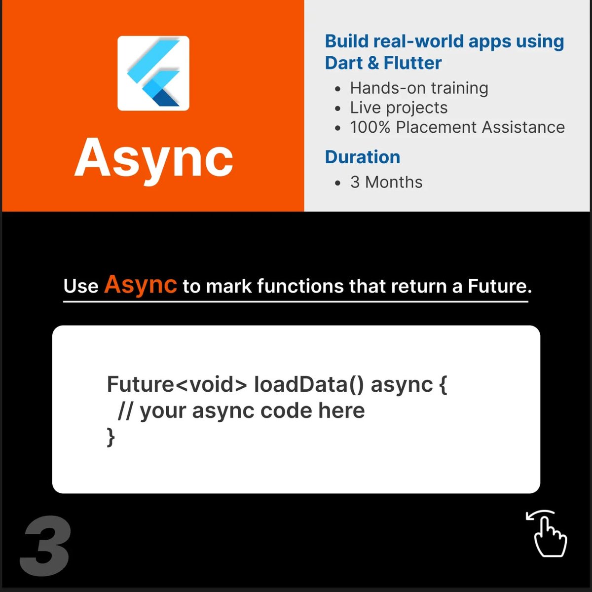 justacademy23's tweet image. Master Async Programming in Flutter!
Struggling with Future, async, or await? We've broken it down for you—step-by-step, beginner-friendly!
✨ Learn how to build real-world apps using Dart & Flutter
#JustAcademy #FlutterTraining #LearnFlutter #FlutterCommunity #FlutterIndia