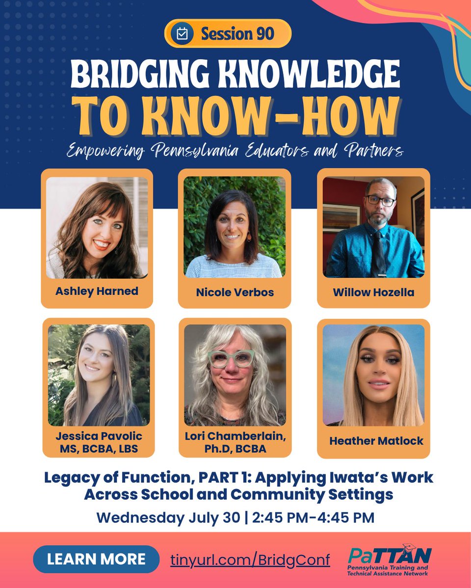pattanupdates's tweet image. 🌟 We’re back with more afternoon session highlights on Wednesday, July 30 at #BK2KH2025!
Come learn from PaTTAN Consultants who are #BridgingTheGap between knowledge & know-how in #SpecialEducationInPa 💡
This conference has something for everyone! tinyurl.com/BridgConf