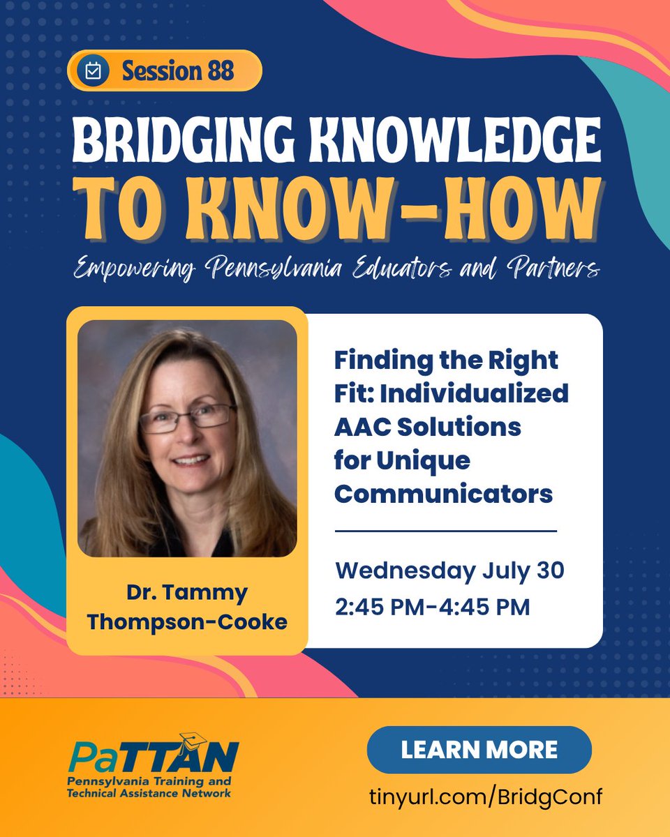 pattanupdates's tweet image. 🌟 We’re back with more afternoon session highlights on Wednesday, July 30 at #BK2KH2025!
Come learn from PaTTAN Consultants who are #BridgingTheGap between knowledge & know-how in #SpecialEducationInPa 💡
This conference has something for everyone! tinyurl.com/BridgConf