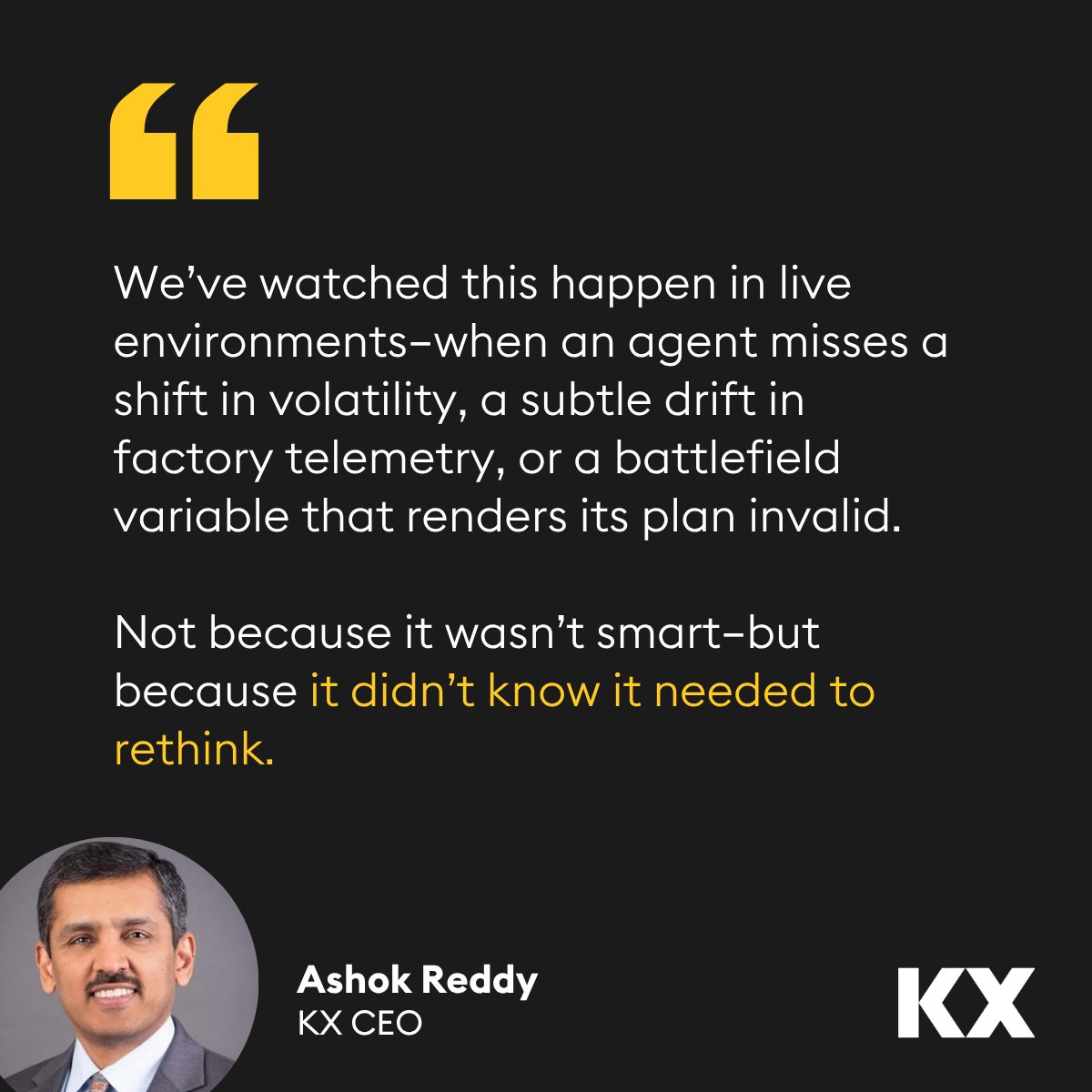 What’s the next step for AI systems? Agents that know when to rethink when the plan itself has gone wrong 💡​

In Part 5 of The Intelligence Reset, Ashok Reddy explores what it takes to build adaptive agents capable of unlearning, replaying, replanning, and reflexively adapting