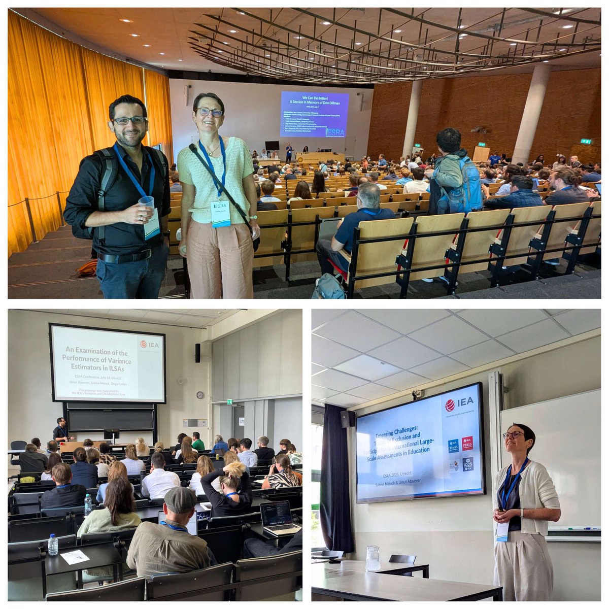 iea_education's tweet image. This week, our RandA colleagues Sabine Meinck and Umut Atasever are representing IEA at the @ESRAsurvey (#ESRA2025) Conference in Utrecht, The Netherlands.
Sabine and Umut contributed to this important conference presenting two papers:
➡️ Emerging Challenges: Trends in Exclusion…