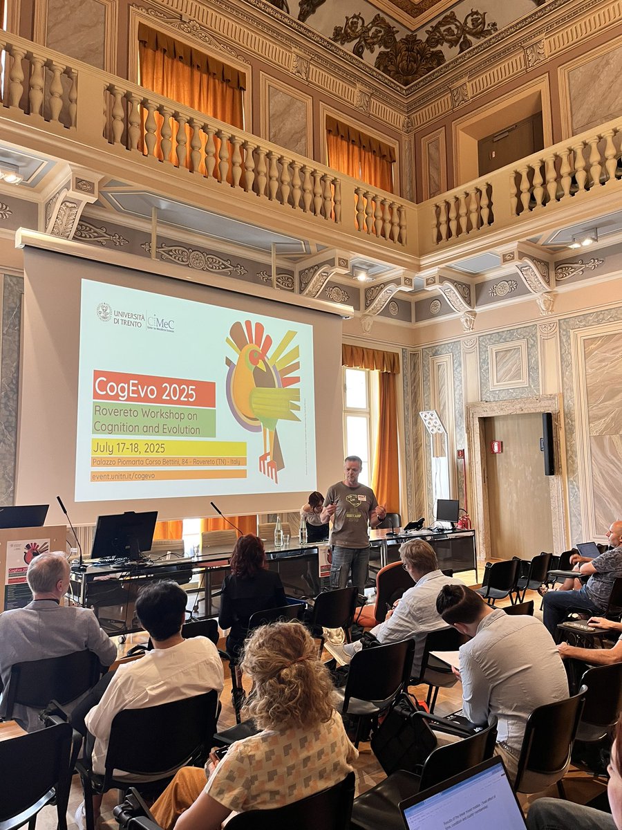 Anastasia Morandi-Raikova (@morandiraikova) on Twitter photo CogEvo 2025 | Day 2 l
How far back do the roots of cognition go? 🧠
We're thrilled to welcome Björn Brembs with a provocative talk “The Urbilaterian may have invented the negotiation between external and internal demands”
<a href="/gVallortigara/">Giorgio Vallortigara</a> <a href="/cimec_unitrento/">CIMeC UniTrento</a> CogEvo 2025 | Day 2 l
How far back do the roots of cognition go? 🧠
We're thrilled to welcome Björn Brembs with a provocative talk “The Urbilaterian may have invented the negotiation between external and internal demands”
<a href="/gVallortigara/">Giorgio Vallortigara</a> <a href="/cimec_unitrento/">CIMeC UniTrento</a>