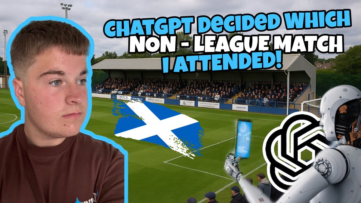 lmcvlogs's tweet image. ChatGPT Decided Which Non - League Match I Attended!
๐ >> youtu.be/tJ-Jo12ZI-s?siโฆ
@NonLeagueGuys @NonLeagueCrowd #NonLeague #Vlog #ScottishFootball