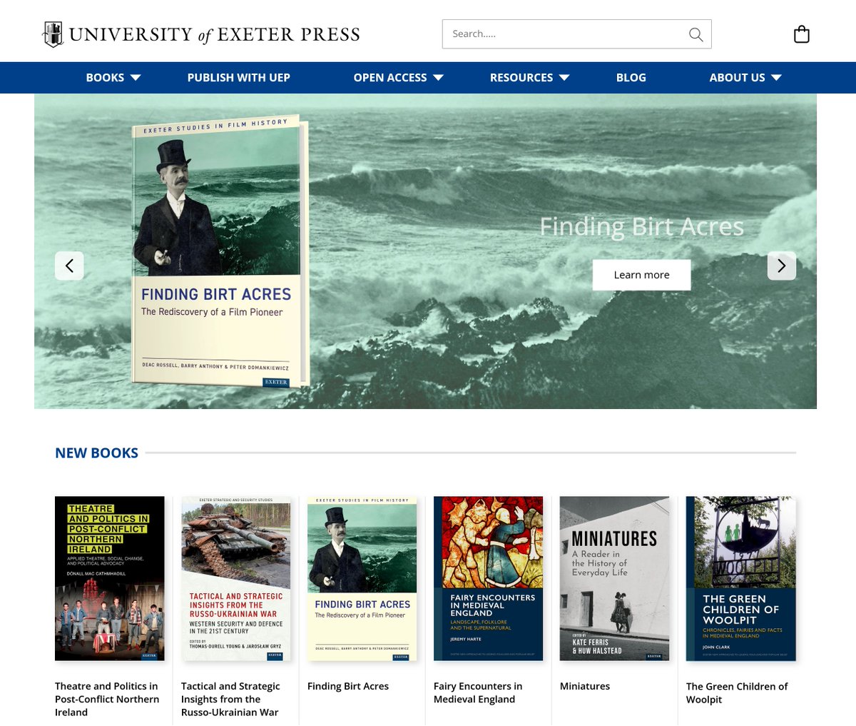 Domankiewicz's tweet image. Wonderful to see our book "Finding Birt Acres" on the front page of the @UExeterPress and amongst their bestsellers! 
Contact me for discount code.