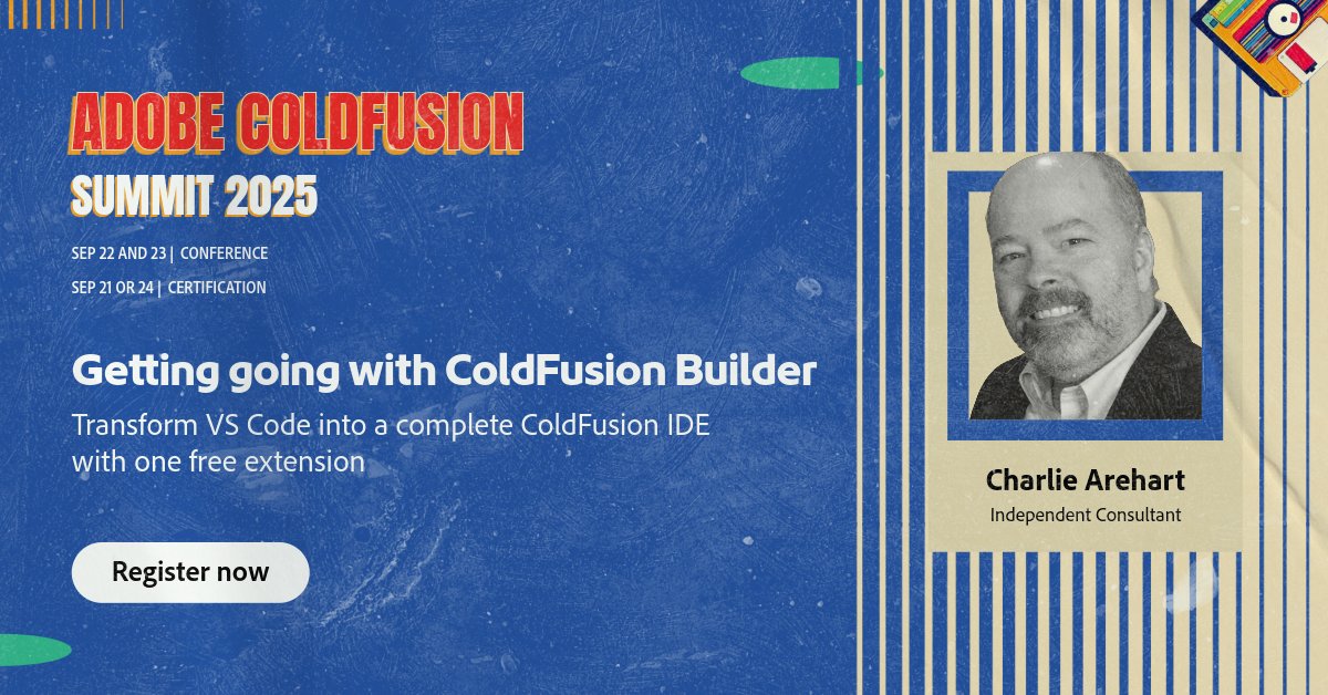 Your editor should know #ColdFusion as well as you do.
Join Charlie Arehart to:
• Configure the CF Builder extension inside VS Code
• Use the security analyzer, profiler, and step debugger
• Compare features with other CFML plugins
Register now: bit.ly/414pLF6