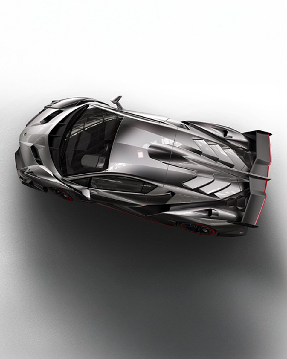 Lamborghini's tweet image. Our Centro Stile's mission is to infuse our cars with a bold vision. Take the Veneno, an ode to aerodynamics and one of the most futuristic few-offs. Every part of this 2013 limited edition was optimized with performance in mind, taking the weight-to-power ratio to just 1.93…