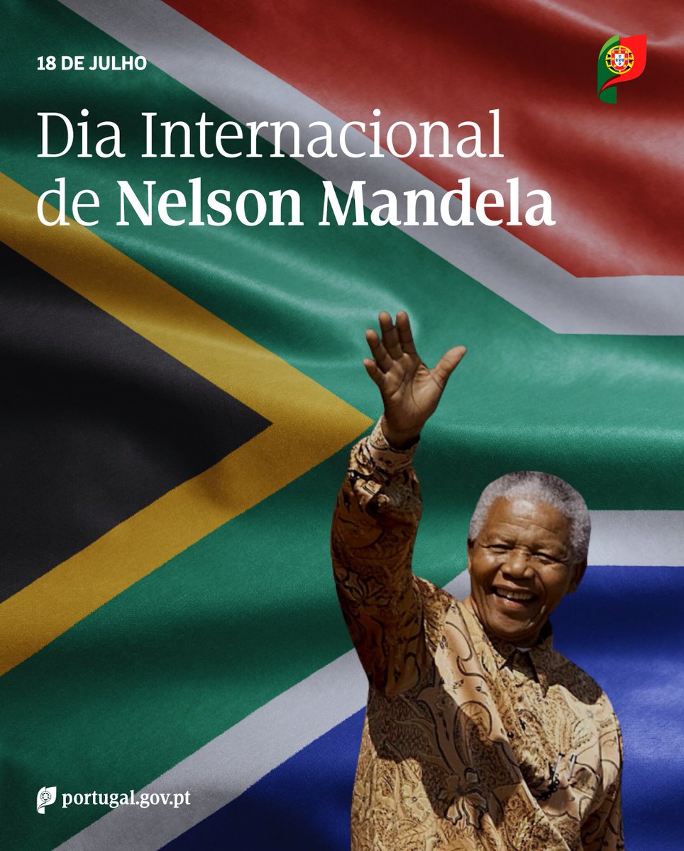 govpt's tweet photo. 🕊️ Hoje celebramos o Dia Internacional de Nelson Mandela.

Nelson Mandela, um símbolo global de paz, justiça e igualdade, dedicou a sua vida à luta contra a opressão e à promoção dos direitos humanos. https://t.co/eoq6PMW0jk