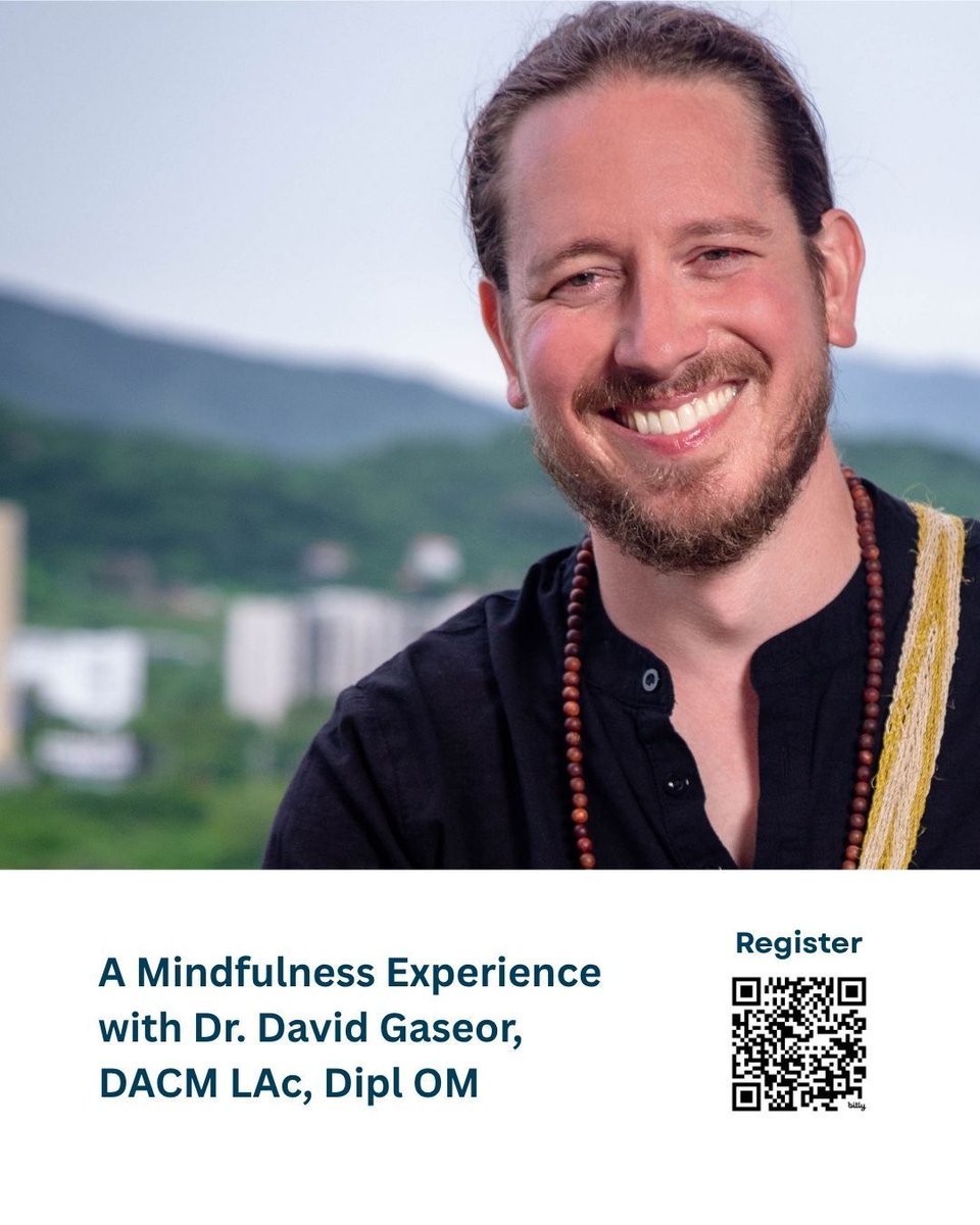 GWIntegrative's tweet image. HAPPENING TODAY: Join us for A Mindfulness Experience at 2 pm ET on Friday, 7/18, with David Gaseor, LAc, DACM, of Emei Qigong. He is giving a wellness talk & leading us through a mind-body practice. Register: buff.ly/KZlKDO7