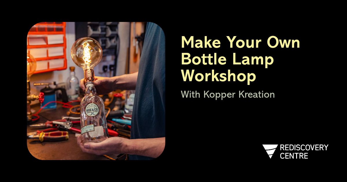 RediscoveryCtr's tweet image. We’re back this August with a hands-on workshop you won’t want to miss 💡

🛠 Make Your Own Bottle Lamp
📅 Sat 23rd Aug
🔗 rediscoverycentre.ie/workshops

Bring your fave bottle &amp;amp; turn it into a working lamp with Emmet from Kopper Kreation – no experience needed!