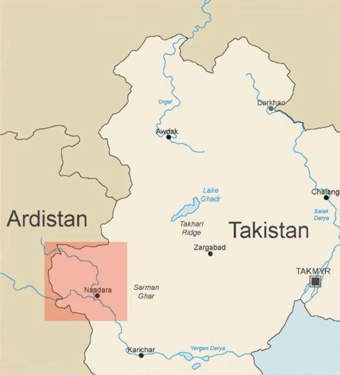 Yeah this is about as close as I can get with my pea brain. 

It's current in your game right now. We are pretty sure it's part of the Nasdara area